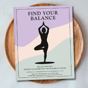 Flyer Instructor de Yoga Limpio - Postura del Árbol