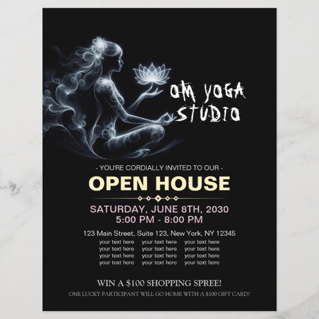 Flyer Instructor de Yoga Lotus Meditation Pose GIGHT Mis (Frente)