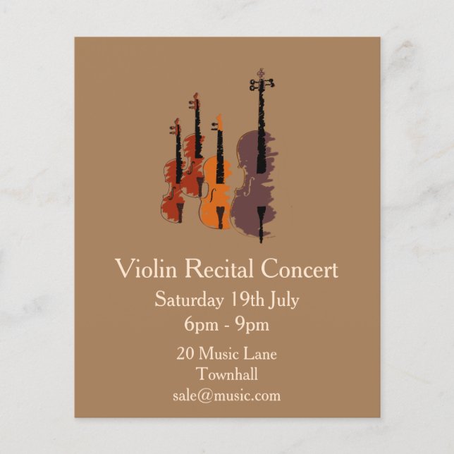 Flyer Instrumento de cuerda de violín Rendimiento musica (Frente)