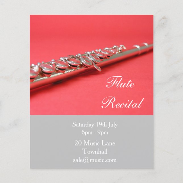 Flyer Instrumento de leña fluida Música recital (Frente)