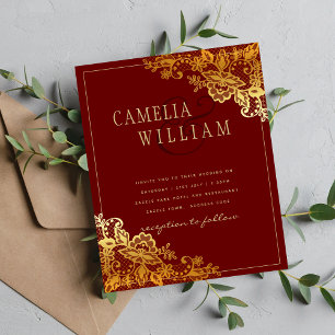 Flyer Inventos de Bodas de oro Lace Burgundy
