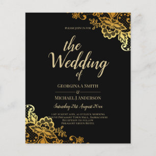 Flyer Inversión de Bodas de encaje de oro negro