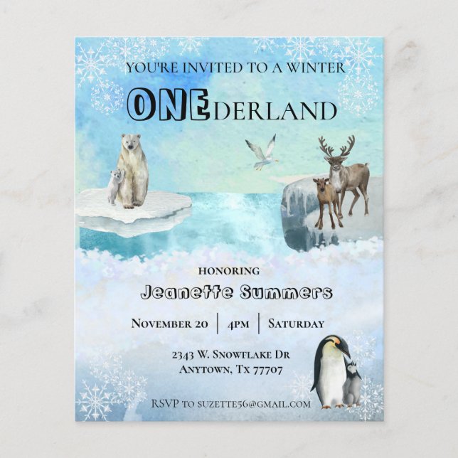 Flyer Invierno Nacimiento de Animales Árticos Primer Ter (Frente)