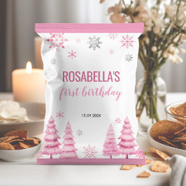 Flyer Invierno Snowflake Primer cumpleaños Chip Bag Wrap