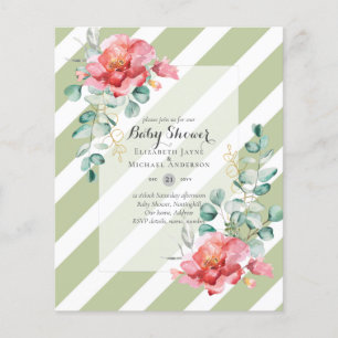 Flyer Invitación a BABY SHOWER con bajo presupuesto rojo