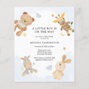 Flyer Invitación a Baby Shower de Juguetes Cuidados