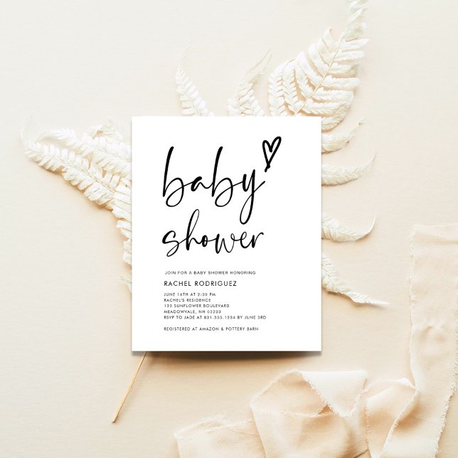 Flyer Invitación a Baby Shower del Boho de caligrafía pr (Subido por el creador)