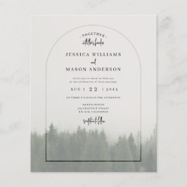 Flyer Invitación a Boda de Montaña Forestal Presupuestar