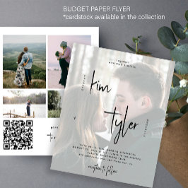 Flyer Invitación a boda QR con código QR multifoto presu