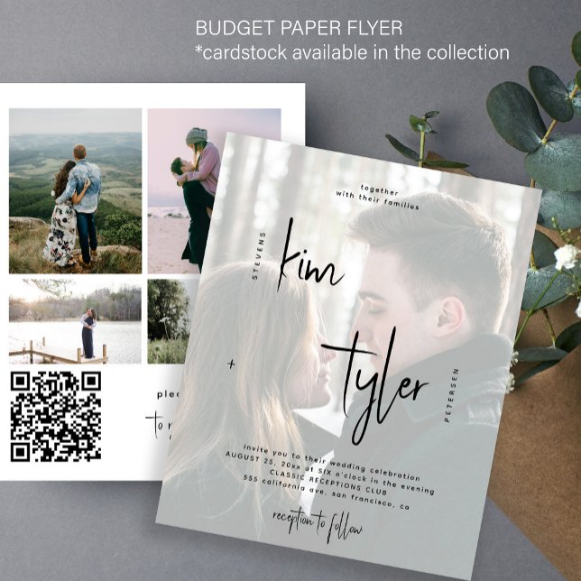 Flyer Invitación a boda QR con código QR multifoto presu (Subido por el creador)