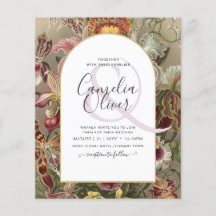 Invitación a bodas con flores de borgoña botánica 