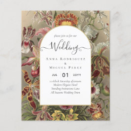 Flyer Invitación a bodas con flores de borgoña botánica 