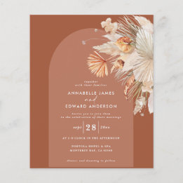 Flyer invitación a bodas de baracotta pampas