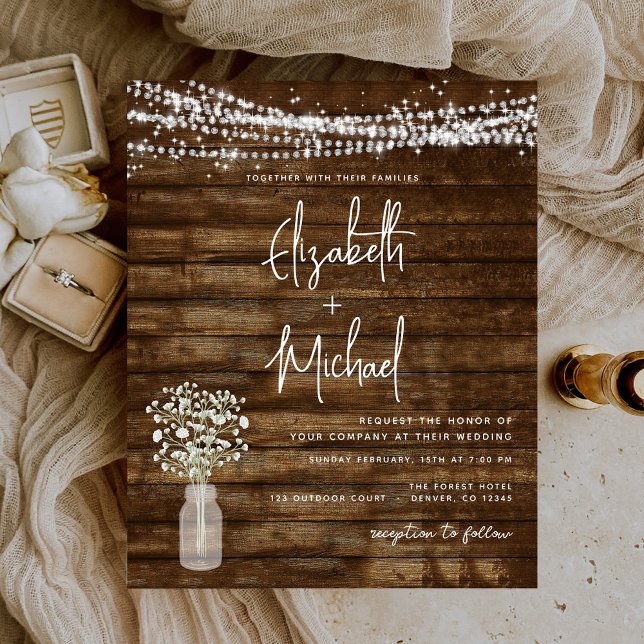 Flyer Invitación a bodas de casas de campo rústicas pres (Subido por el creador)