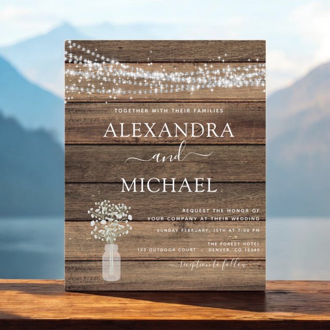 Flyer Invitación a bodas de casas de campo rústicas pres (Subido por el creador)