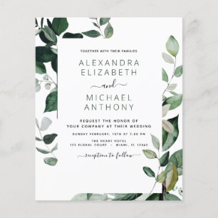 Flyer Invitación a bodas de ecología botánica de presupu