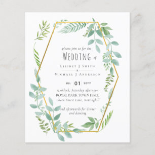 Flyer Invitación a bodas de ecología de presupuesto