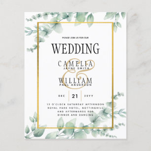 Flyer Invitación a bodas de ecologización de presupuesto