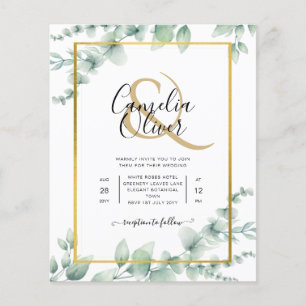 Flyer Invitación a bodas de ecologización de presupuesto
