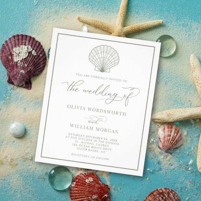 Flyer Invitación a bodas de la caseta de la playa de pre (Subido por el creador)