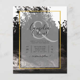 Flyer Invitación a bodas de LeahG Black Gold INK