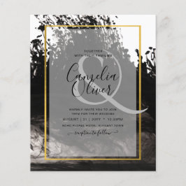Flyer Invitación a bodas de LeahG Black Gold INK