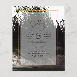 Flyer Invitación a bodas de LeahG Black Gold INK