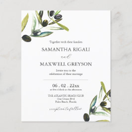 Flyer Invitación a Bodas de Oliva Botánica Presupuestari