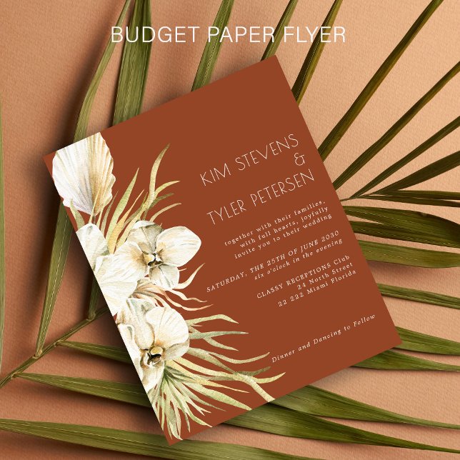 Flyer Invitación a bodas florida blanca y moderna (Subido por el creador)
