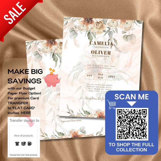 Flyer Invitación a Boho Pampas a una boda de hierba por  (Subido por el creador)