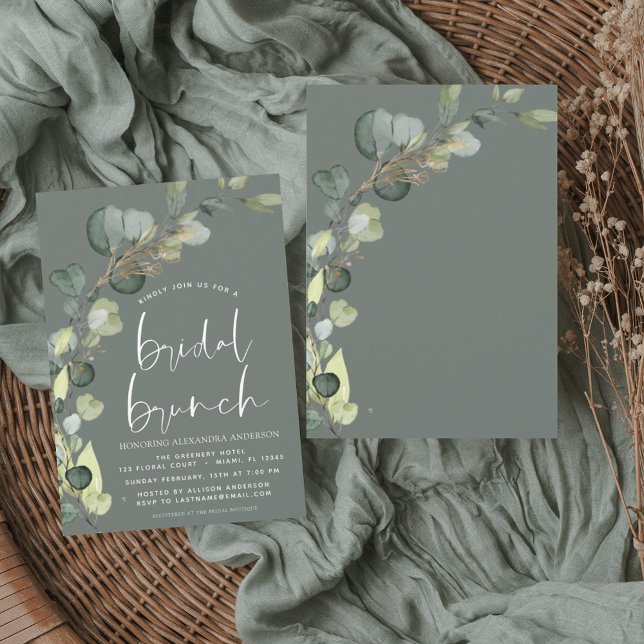 Flyer Invitación a brunch verde de novias para Budget Sa (Subido por el creador)