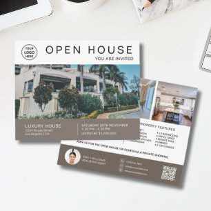 Flyer Invitación a Casa Abierta de Bienes Raíces