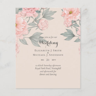 Flyer Invitación a casar con sabios rosados