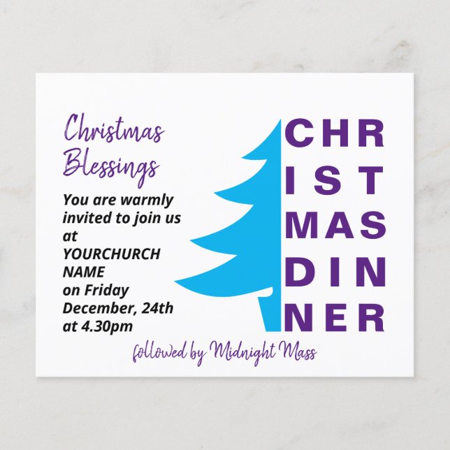 Flyer Invitación a cenar de Navidades de la Iglesia Simp (Frente)