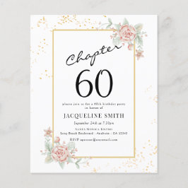 Flyer Invitación a cumpleaños número 60 de Budget Floral