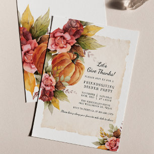Flyer Invitación a dar amistad a calabazas rusticas de p