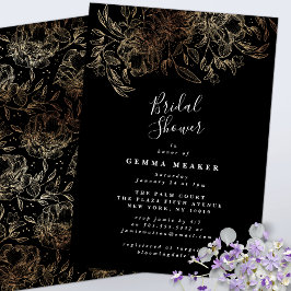 Flyer Invitación a ducha de novia botánica elegante de p