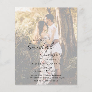 Flyer Invitación a ducha de novia con presupuesto de fot