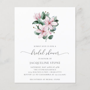 Flyer Invitación a ducha de novia con presupuesto de mag