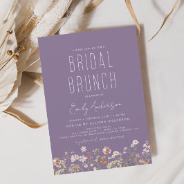 Flyer Invitación a ducha Purple Wildflower Bridal Brunch