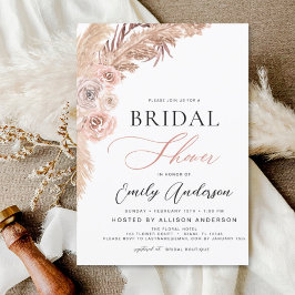 Flyer Invitación a duchas nupciales de hierba de Boho Pa