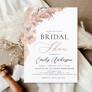 Flyer Invitación a duchas nupciales de hierba de Boho Pa