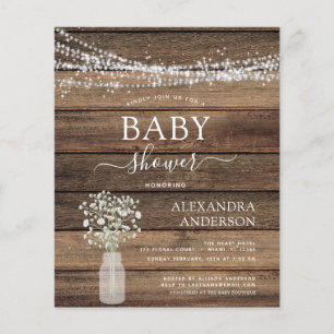 Flyer Invitación a encender Baby Shower Jar, una ráfaga 