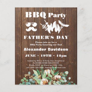 Flyer Invitación a Fiesta de barbacoa del Día del Padre