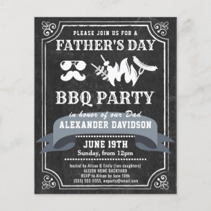 Flyer Invitación a Fiesta de barbacoa del Día del Padre