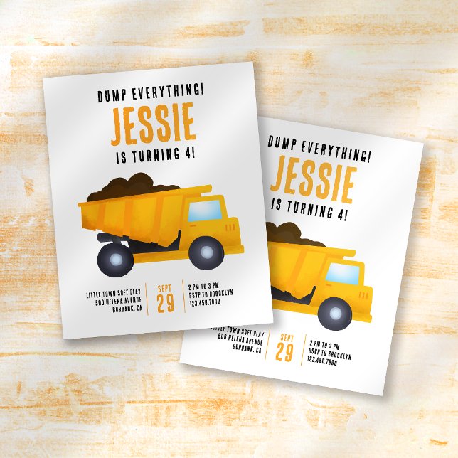 Flyer Invitación a fiesta de cumpleaños de construcción  (Subido por el creador)