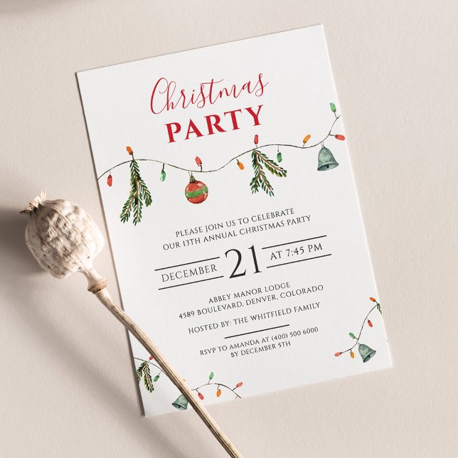 Flyer Invitación a fiesta de feriado para Navidades mode (Boho Rustic Christmas Party Invitation Flyer)