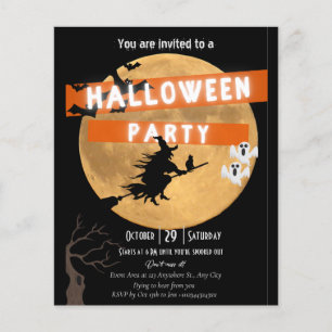 Flyer Invitación a fiesta de Halloween económica