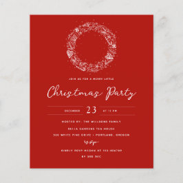 Flyer Invitación a fiesta navideña de Navidades rojos pr