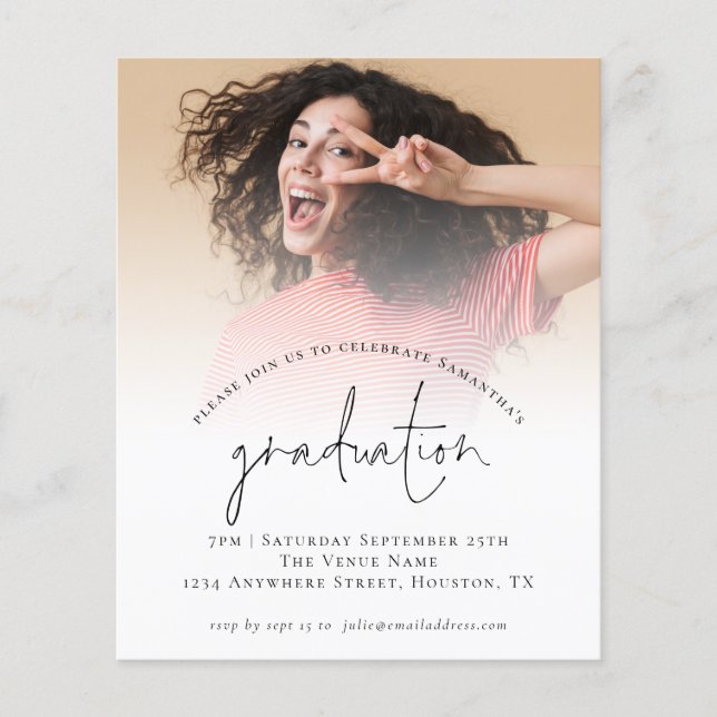 Flyer Invitación a Fiesta PAPER Simple Photo Graduation  (Frente)